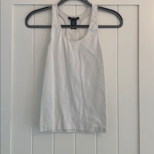 White Ribbed Racerback Tank Top